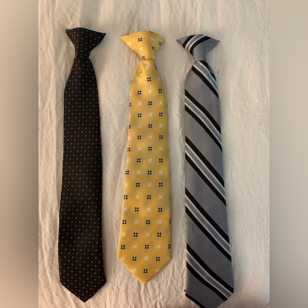 3 clip on ties
